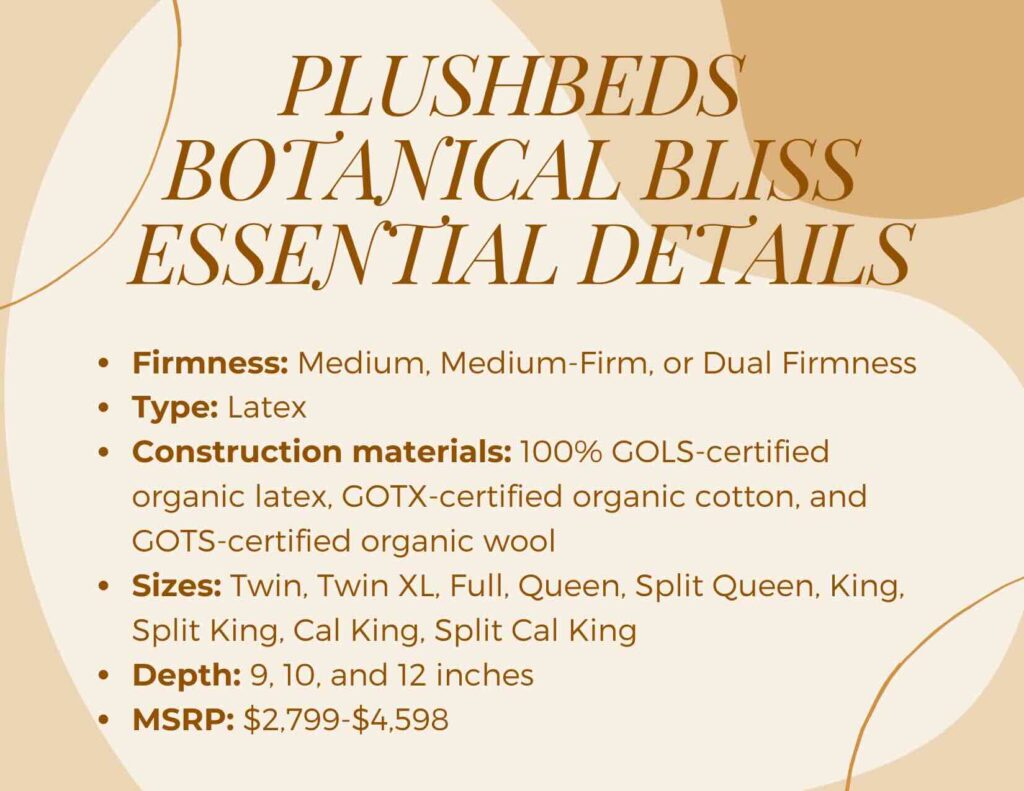 PlushBeds Botanical Bliss Essential Details